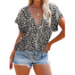 Lässiges Damen-Shirt mit V-Ausschnitt und Blumenmuster