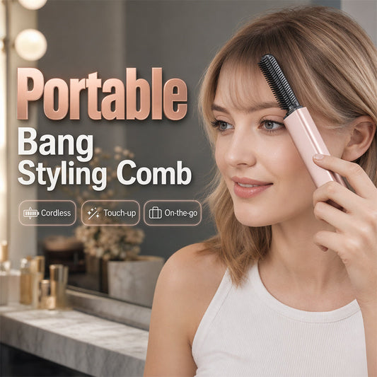💇 Tragbarer kabelloser Pony-Stylingkamm – kompakt für unterwegs, schnelles Nachstylen der Frisur