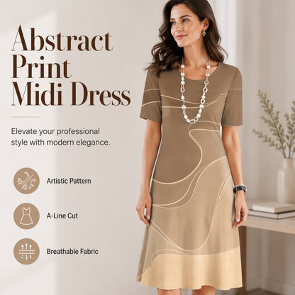 A-Linien-Kleid mit abstraktem Wellenmuster – figurschmeichelnde und vielseitige Silhouette