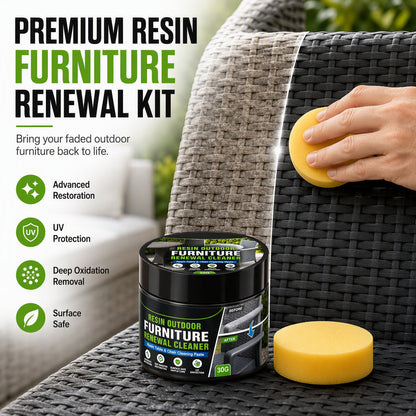 Renovierpaste für Gartenmöbel mit Schwamm