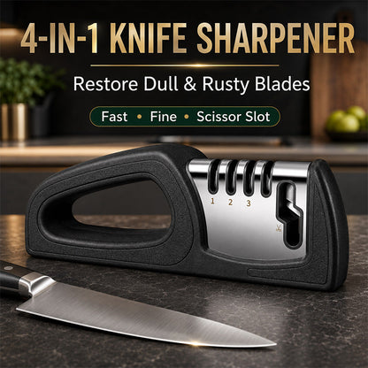 🥳SONDERANGEBOT! 4-in-1-Küchenmesserschärfer mit mehreren Stufen🔪🏠