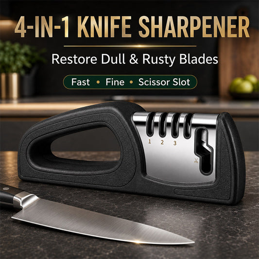 🥳SONDERANGEBOT! 4-in-1-Küchenmesserschärfer mit mehreren Stufen🔪🏠