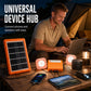 💥 50% Rabatt! ☀️ Tragbares Solarstromsystem – 4 W Panel, 2400 mAh Akku, Typ-C/USB/DC. Inkl. 2 LED-Leuchten. Wasserdicht, stoßfest. Für Camping & Notfälle 🛡️