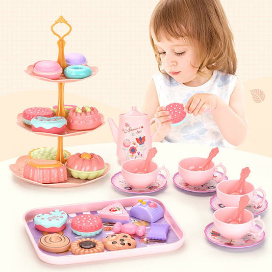⏳Zeitlich begrenztes Sonderangebot⏰Kinder-Teeservice Spielzeug – PP/PS – 17-teilig Tragbar für Kinder ab 3 Jahren – Fantasiespiel & Teeparty 🎀