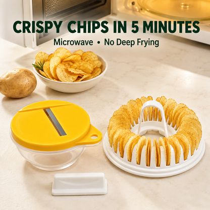 DIY-Mikrowellen-Kartoffelchip-Maker mit Schneide- und Schüssel-Set