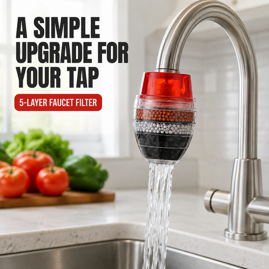 Einfach zu installierender 5-stufiger Wasserfilter für den Wasserhahn