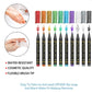 🎃Kosmetik-Tattoo-Marker für die Haut, 10/15/30 leuchtende Farben, flexible Pinselspitze, 30 Farben + 12 Schablonen, hohe Detailgenauigkeit, Gesichts-Make-up für Halloween, ungiftig, Bürobedarf