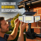 Solar-Bewegungsmelder-Leuchte mit 3 Köpfen