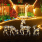 🎄🦌LED-Weihnachtsrentier-Set mit Schleife – dekorative Rentierfamilie für drinnen und draußen