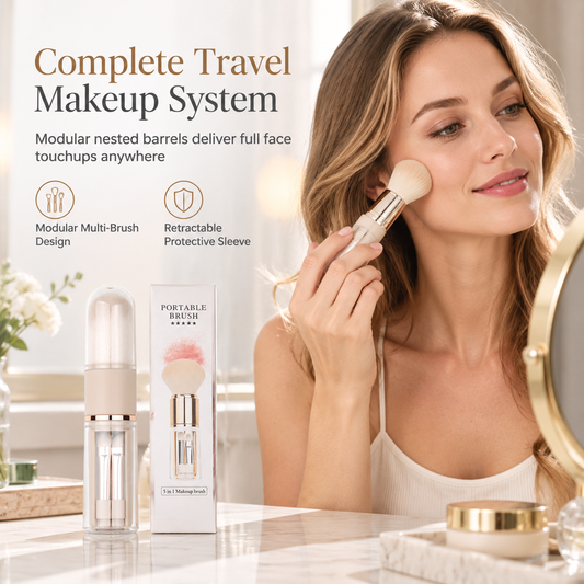 ✨ 50% RABATT! 💄 6-in-1 Make-up-Pinsel – Für Puder, Rouge & Lippen, praktisch zum Mitnehmen 💋