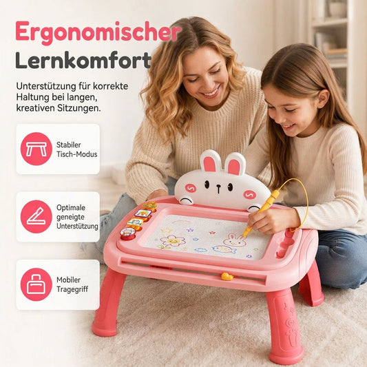 🎨 Magnetisches Zeichenbrett für Kinder – bunter, abwischbarer Zeichenblock mit Stift und 4 Stempeln
