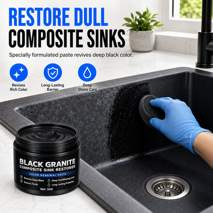 ✨ 50 % RABATT! Renovierungspaste für Granit- und Quarzspülen – stellt den verblassten schwarzen Glanz wieder her, macht die Oberfläche wasser- und fleckenabweisend. Verleihen Sie mattem Stein neuen Glanz, ohne ihn austauschen zu müssen! 🛡️✅